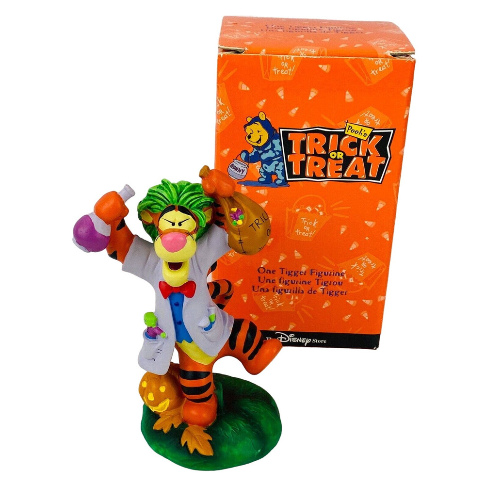 Disney Store Tigger Halloween Figurine Mad Scientist Pooh's Trick‎ or Treat 4.5"